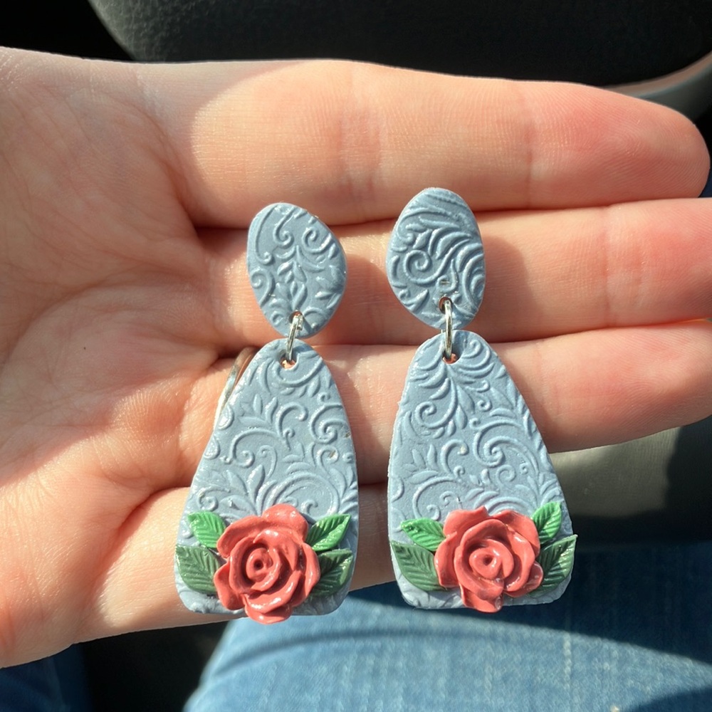 Handmade Periwinkle Earrings